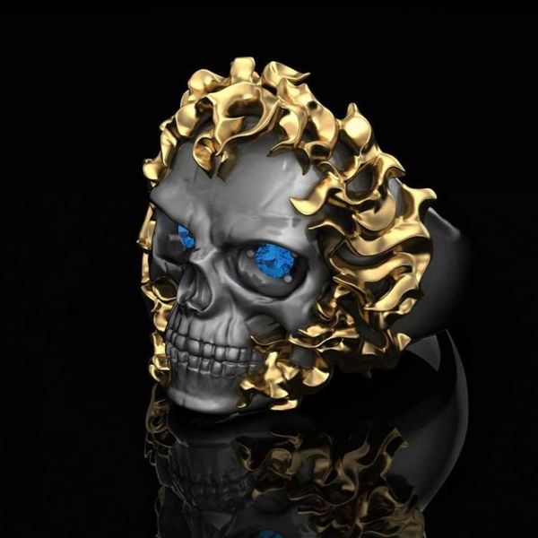 new design punk motorcycle horror skull ring hip hop rock blue eyes skeleton ring halloween easter vintage jewelry, Silver
new design punk motorcycle horror skull ring hip hop rock blue eyes skeleton ring halloween easter vintage jewelry, Silver