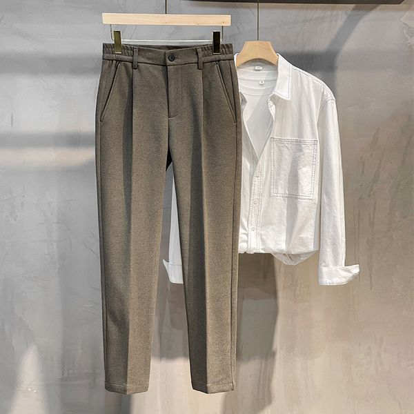 men's pants men suit autumn winter thick business elastic waist classic grey brown woolen straight korean formal trousers male 2738 230, Black
men's pants men suit autumn winter thick business elastic waist classic grey brown woolen straight korean formal trousers male 2738 230, Black