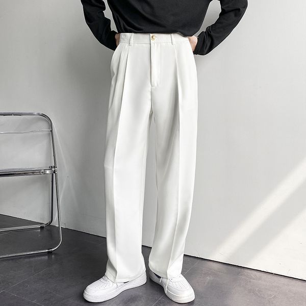 men's pants solid wide leg suit fashion classic baggy trousers korean casual bottoms plus size vintage male y2k clothes 230307, Black
men's pants solid wide leg suit fashion classic baggy trousers korean casual bottoms plus size vintage male y2k clothes 230307, Black