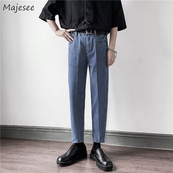 men's jeans men jeans simple basic retro large size slender teenagers trendy korean style males ankle-length trousers denim soft leisur, Blue
men's jeans men jeans simple basic retro large size slender teenagers trendy korean style males ankle-length trousers denim soft leisur, Blue