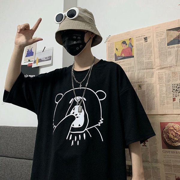 men's t shirts 2023ss short-sleeved t-shirt men's hong kong style trend bear cartoon print large size all-match couple simple kawa, White;black
men's t shirts 2023ss short-sleeved t-shirt men's hong kong style trend bear cartoon print large size all-match couple simple kawa, White;black