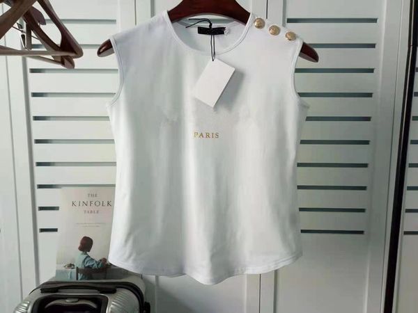 womens designer tank fashion t shirt women vest woman tshirt letter shoulder button cotton black summer clothing sleeveless casual female pi, White
womens designer tank fashion t shirt women vest woman tshirt letter shoulder button cotton black summer clothing sleeveless casual female pi, White