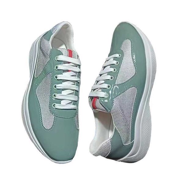 with box prad shoes america cup sneakers designer patent leather shoes men shoes mesh nylon runner trainers green yellow outdoor casual s rq, Black
with box prad shoes america cup sneakers designer patent leather shoes men shoes mesh nylon runner trainers green yellow outdoor casual s rq, Black