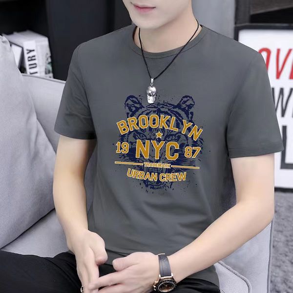 icy summer new short-sleeved t-shirt mens korean fashion casual print t-shirt simple and versatile clothes half sleeve, White;black
icy summer new short-sleeved t-shirt mens korean fashion casual print t-shirt simple and versatile clothes half sleeve, White;black