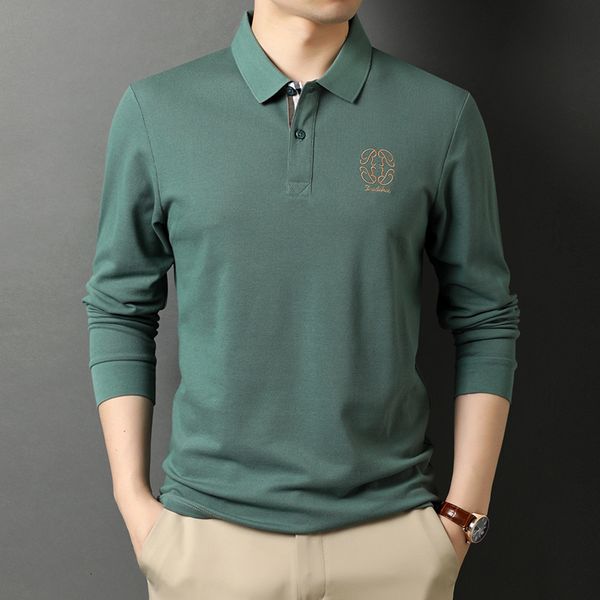men's polos 100% cotton high-end embroidered polo shirt men's long sleeve lapel spring and autumn fashion casual paul t-shirt men&, White;black
men's polos 100% cotton high-end embroidered polo shirt men's long sleeve lapel spring and autumn fashion casual paul t-shirt men&, White;black