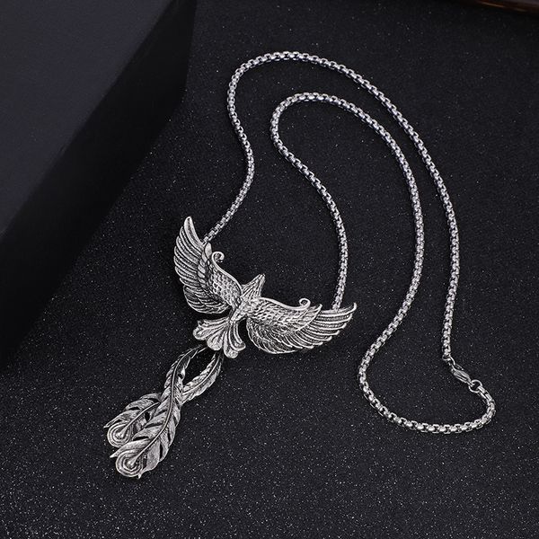 stainless steel necklaces hip hop fashion retro phoenix and wolf trend jewelry men's personality long sweater chain pendant neck jewelr, Silver
stainless steel necklaces hip hop fashion retro phoenix and wolf trend jewelry men's personality long sweater chain pendant neck jewelr, Silver