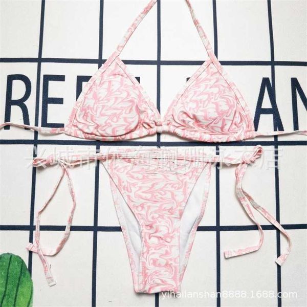 new fashion brand cherry blossom powder diamond letter bikini female feeling backless small fresh triangular split swimsuit, White;black
new fashion brand cherry blossom powder diamond letter bikini female feeling backless small fresh triangular split swimsuit, White;black