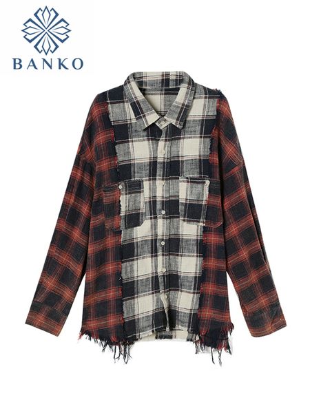 women's blouses shirts autumn women oversize harajuku plaid shirt bf style y2k long sleeve blouse patchwork clothes streetwear design, White
women's blouses shirts autumn women oversize harajuku plaid shirt bf style y2k long sleeve blouse patchwork clothes streetwear design, White