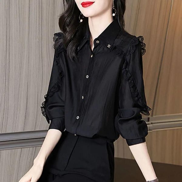 women's blouses shirts elegant lace spliced lapel button oversized chiffon shirt autumn casual loose commute women's clothing blo, White
women's blouses shirts elegant lace spliced lapel button oversized chiffon shirt autumn casual loose commute women's clothing blo, White