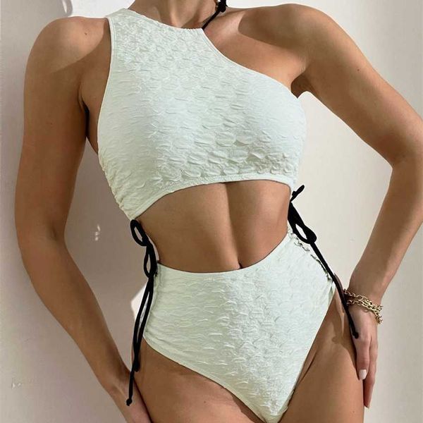 2023 new swimsuit women's solid color tight-fitting tie-up with open waist and durable one-piece, White;black
2023 new swimsuit women's solid color tight-fitting tie-up with open waist and durable one-piece, White;black