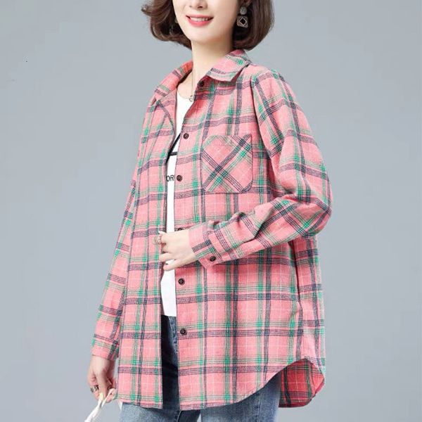 women's blouses shirts loose all-match vintage plaid pockets shirt spring women's clothing fashion long sleeve turn-down collar ca, White
women's blouses shirts loose all-match vintage plaid pockets shirt spring women's clothing fashion long sleeve turn-down collar ca, White