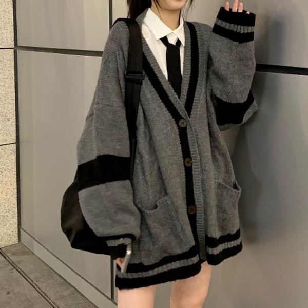 women's knits tees deeptown grey striped knitted sweater cardigan women korean style harajuku oversize jumper preppy fashion female wi, White
women's knits tees deeptown grey striped knitted sweater cardigan women korean style harajuku oversize jumper preppy fashion female wi, White