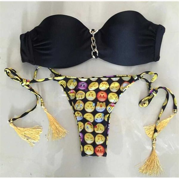 black bra bikini chain neck swimsuit women's small chest gathered three-point split holiday trend, White;black
black bra bikini chain neck swimsuit women's small chest gathered three-point split holiday trend, White;black
