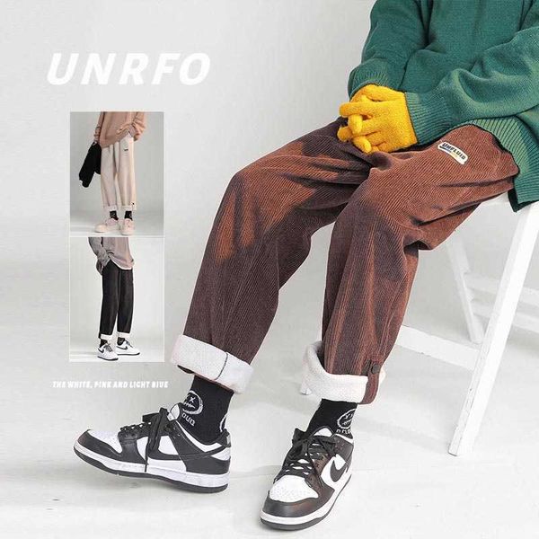 men's pants high street corduroy thicken men's pants fashion design brand loose straight male casual warm trousers streetwear pant, Black
men's pants high street corduroy thicken men's pants fashion design brand loose straight male casual warm trousers streetwear pant, Black