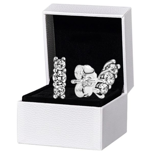 sparkling three stone stud earrings for pandora real sterling silver wedding designer jewelry for women girlfriend gift rose gold earring se, Golden;silver
sparkling three stone stud earrings for pandora real sterling silver wedding designer jewelry for women girlfriend gift rose gold earring se, Golden;silver
