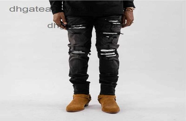 high mens 2023 tide water amirs pant ch street jeans brand wash designer jean black knife cut hole white patch elastic slim fit sma7037475, Blue
high mens 2023 tide water amirs pant ch street jeans brand wash designer jean black knife cut hole white patch elastic slim fit sma7037475, Blue