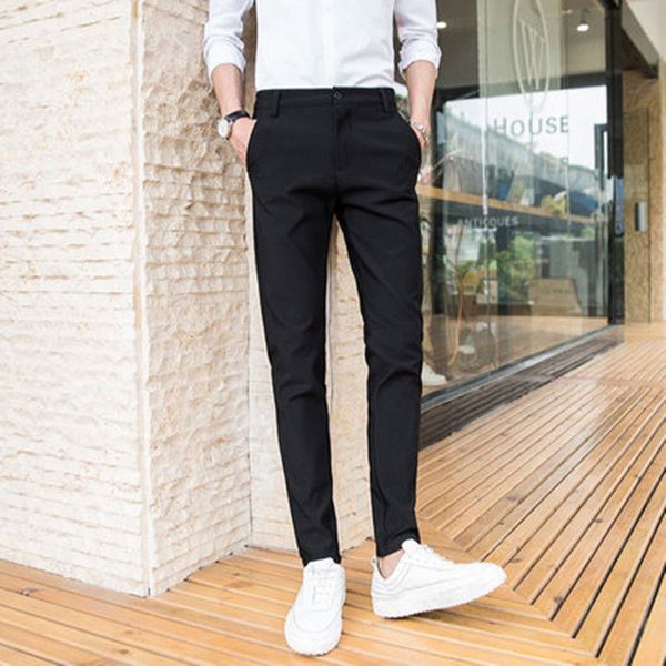 men's pants anklelength suit for men stretch slim fit skinny business formal black dress male smart casual trousers blue 230307
men's pants anklelength suit for men stretch slim fit skinny business formal black dress male smart casual trousers blue 230307