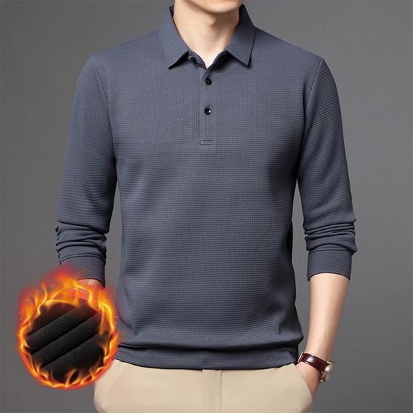 men's polos fashion brand men poloshirt winter warm fleece thickened waffle sweatshirt long sleeve pullover shirts poloshirt male 2303, White;black
men's polos fashion brand men poloshirt winter warm fleece thickened waffle sweatshirt long sleeve pullover shirts poloshirt male 2303, White;black