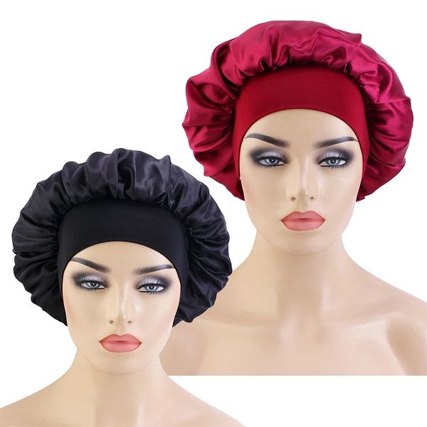 new 2 pieces silky sleep cap women's satin bonnet night elastic head cover hat curly hair nightcap night hat cap de nuit, Blue;gray
new 2 pieces silky sleep cap women's satin bonnet night elastic head cover hat curly hair nightcap night hat cap de nuit, Blue;gray