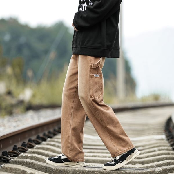 men's jeans spring retro brown baggy jeans korean fashion streetwear cargo pants loose straight denim wide-leg trousers male 230308, Blue
men's jeans spring retro brown baggy jeans korean fashion streetwear cargo pants loose straight denim wide-leg trousers male 230308, Blue