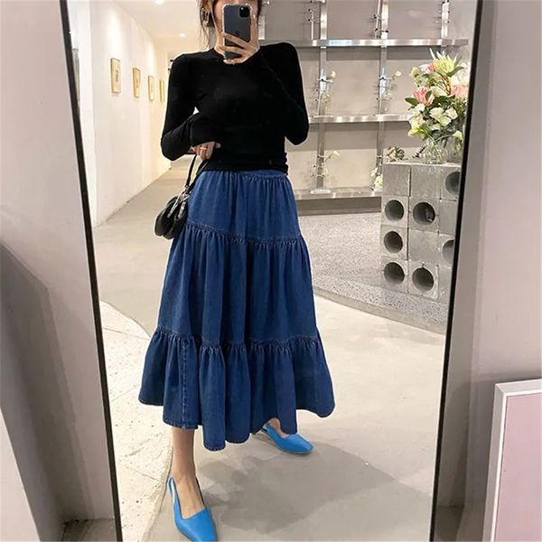 skirts plus size 5xl loose long stitching cake pleated skirt women autumn blue denim skirt korean fashion simple vintage long skirt 230308, Black
skirts plus size 5xl loose long stitching cake pleated skirt women autumn blue denim skirt korean fashion simple vintage long skirt 230308, Black