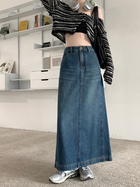 skirts s-xl long denim skirt korean style high waist vintage a line split midi skirts women long jeans skirts style 72993 230308, Black
skirts s-xl long denim skirt korean style high waist vintage a line split midi skirts women long jeans skirts style 72993 230308, Black