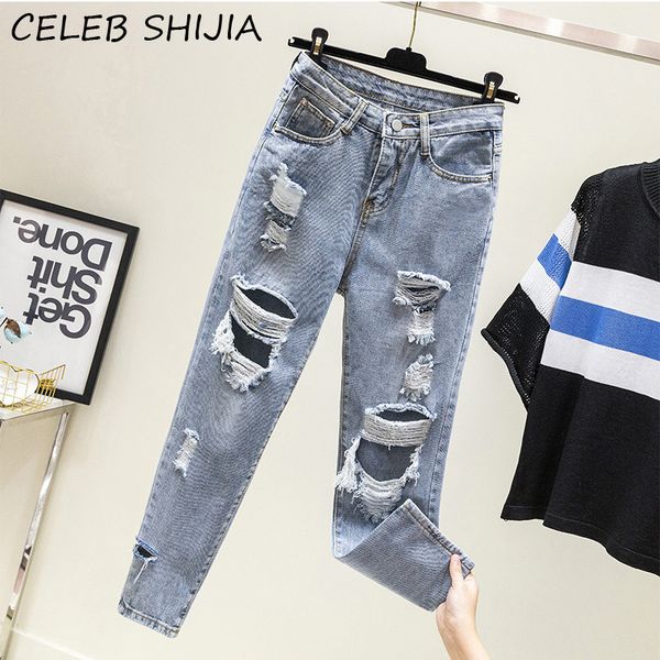 men's jeans 2023 vintage hole woman boyfriend style light blue ripped high waist denim harem pants for korean chic jean female 230308
men's jeans 2023 vintage hole woman boyfriend style light blue ripped high waist denim harem pants for korean chic jean female 230308