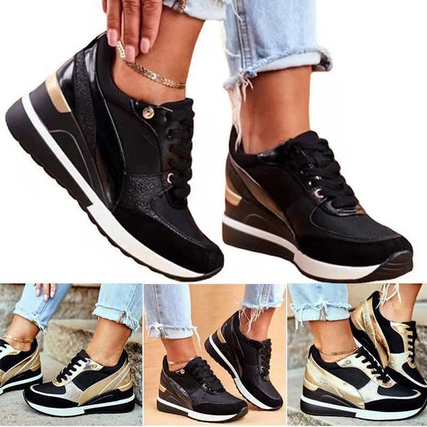 dress shoes high heeld wedge sneakers for women platform casual laceup shoes for daily wear xinshipping, Black
dress shoes high heeld wedge sneakers for women platform casual laceup shoes for daily wear xinshipping, Black