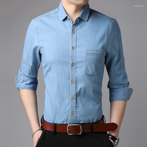men's casual shirts 2023 spring men's long sleeve fashion classic korean denim turn-down collar braand clothing, White;black
men's casual shirts 2023 spring men's long sleeve fashion classic korean denim turn-down collar braand clothing, White;black