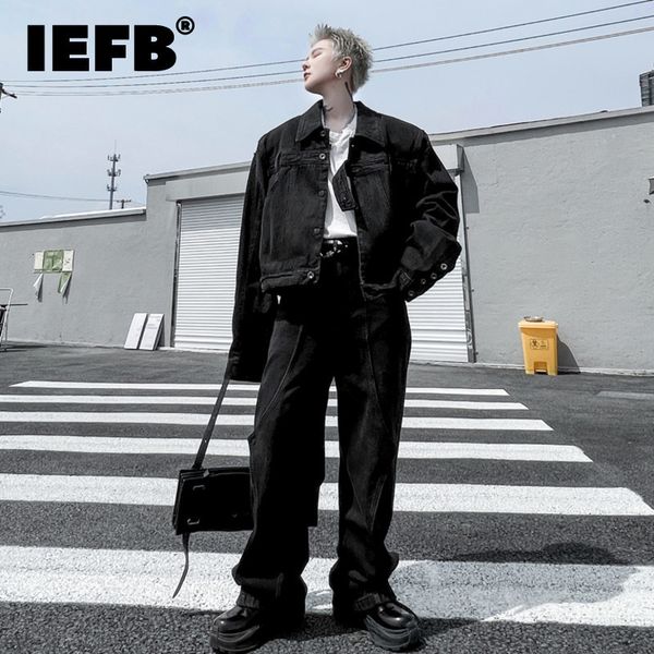 men s polos iefb high street solid color male suit fashion personalized lapel denim jacket spliced straight jeans men set 2023 spring 9a5353, White;black
men s polos iefb high street solid color male suit fashion personalized lapel denim jacket spliced straight jeans men set 2023 spring 9a5353, White;black