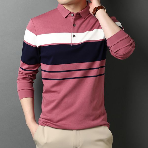 men's polos men cotton long sleeve golf shirt fashion designer sportswear casual turn down collar stripe polo shirt 230308, White;black
men's polos men cotton long sleeve golf shirt fashion designer sportswear casual turn down collar stripe polo shirt 230308, White;black