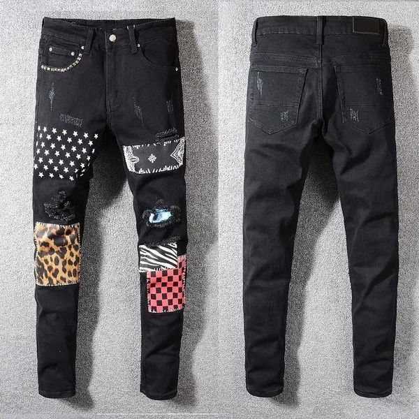 desinger brand tshirts mairi trend high street trench brand torn patch jeans new elastic slim pants{category}, Blue
desinger brand tshirts mairi trend high street trench brand torn patch jeans new elastic slim pants{category}, Blue