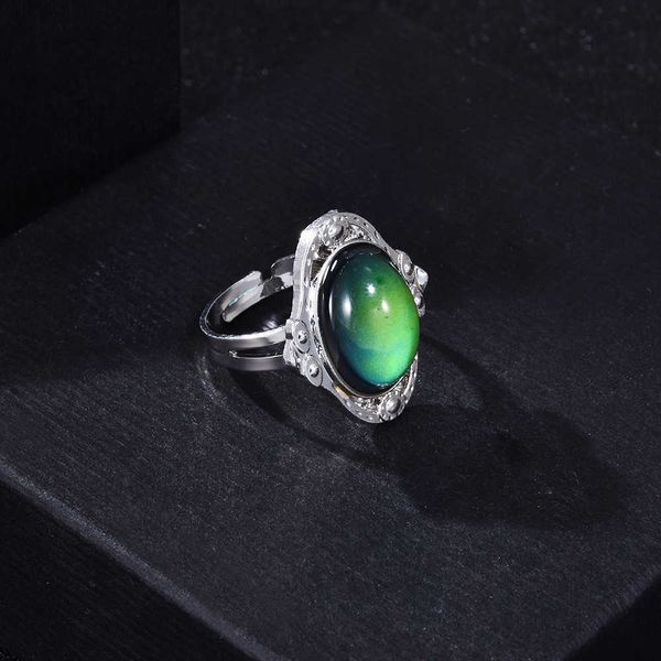 vintage retro color change mood ring oval emotion feeling changeable ring temperature control r511, Silver
vintage retro color change mood ring oval emotion feeling changeable ring temperature control r511, Silver