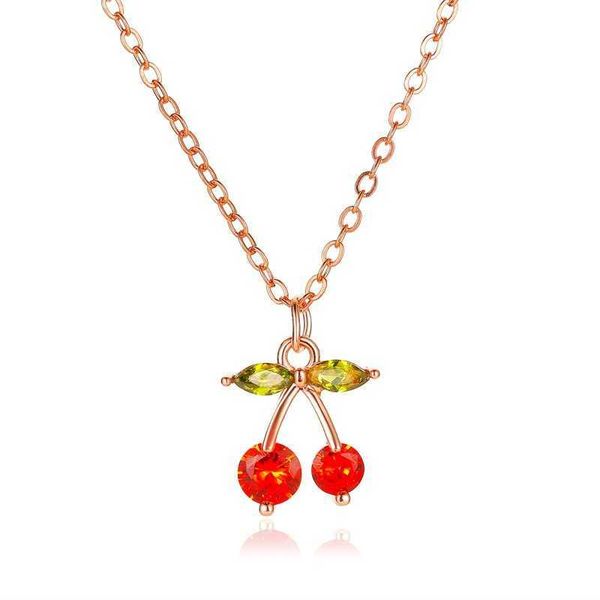 pendant necklaces cute red cherry necklaces for women trendy metal fruit pendant fashion girl jewelry copper chain choker party accessories, Silver
pendant necklaces cute red cherry necklaces for women trendy metal fruit pendant fashion girl jewelry copper chain choker party accessories, Silver