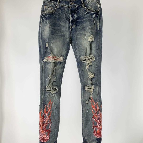 jeans men pants ammir fashion brand wash water black worn embroidery flame slim fit men's denim designer niche ins celebrity casual lei, Blue
jeans men pants ammir fashion brand wash water black worn embroidery flame slim fit men's denim designer niche ins celebrity casual lei, Blue