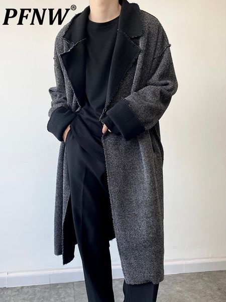 men's jackets pfnw winter autumn thickened lapel contrast tweed coat trend dark design knee length high street windbreaker 12a6214 2303, Black;brown
men's jackets pfnw winter autumn thickened lapel contrast tweed coat trend dark design knee length high street windbreaker 12a6214 2303, Black;brown
