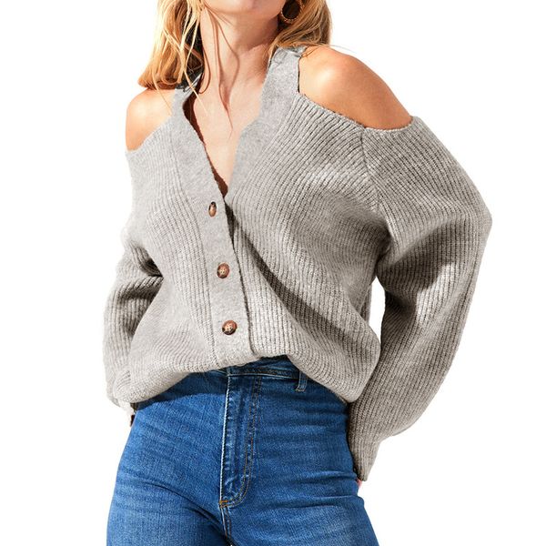 v-neck single breasted cardigan women's sweaters knits solid color loose with hollow out off the shoulder lantern long sleeves button, White;black
v-neck single breasted cardigan women's sweaters knits solid color loose with hollow out off the shoulder lantern long sleeves button, White;black