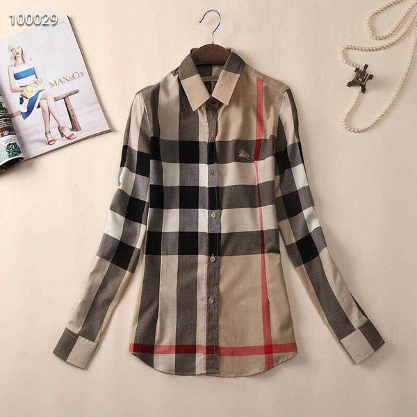 23ss designer brand shirt womens classic plaid shirt slim fit temperament spring autumn new court british style daily casual long-sleeved sh, White;black
23ss designer brand shirt womens classic plaid shirt slim fit temperament spring autumn new court british style daily casual long-sleeved sh, White;black