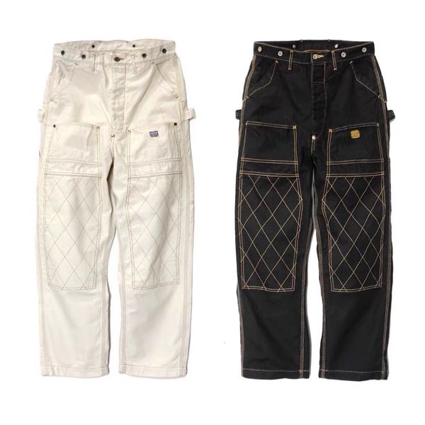 men's pants kapital hirata hohiro two color pure cotton gold thread japanese retro trend casual jeans safari style loose amekaji pants, Black
men's pants kapital hirata hohiro two color pure cotton gold thread japanese retro trend casual jeans safari style loose amekaji pants, Black