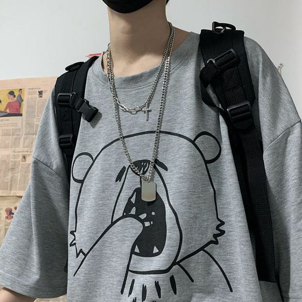 men's t shirts 2023ss short-sleeved t-shirt men's hong kong style trend bear cartoon print large size all-match couple simple kawa, Blue;gray
men's t shirts 2023ss short-sleeved t-shirt men's hong kong style trend bear cartoon print large size all-match couple simple kawa, Blue;gray