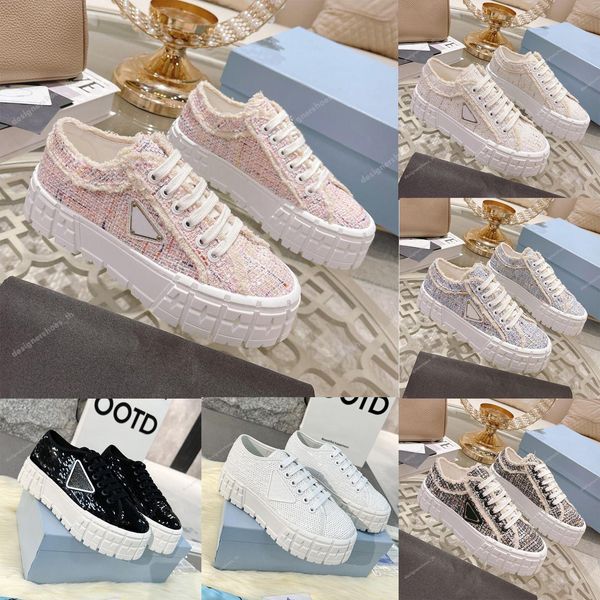 with box prad shoes designer casual shoes women double wheel triangle thick sole nylon sneakers triple platform luxury sequins multicolor ac, Black
with box prad shoes designer casual shoes women double wheel triangle thick sole nylon sneakers triple platform luxury sequins multicolor ac, Black