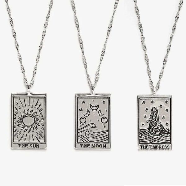 pendant necklaces tarot card carved mermaid empress sun moon necklace for women vintage couple matching amulet goth punk unusual necklace je, Silver
pendant necklaces tarot card carved mermaid empress sun moon necklace for women vintage couple matching amulet goth punk unusual necklace je, Silver
