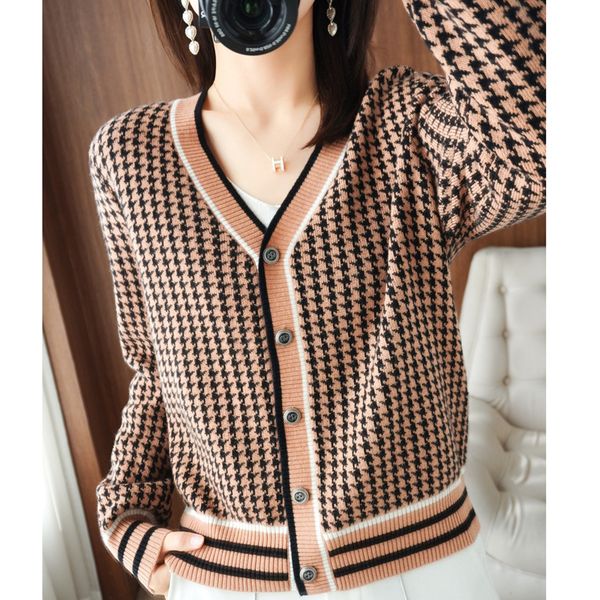 women's knits tees autumn winter thousand bird pattern cashmere sweater cardigan casual longsleeved loose coat women 230308, White
women's knits tees autumn winter thousand bird pattern cashmere sweater cardigan casual longsleeved loose coat women 230308, White