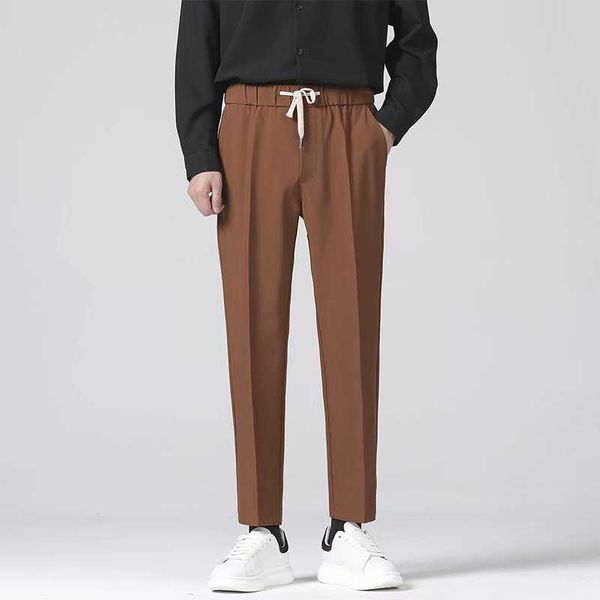 men's pants korean autumn brown pants for men drawstring elastic waist ankle length casual business male nine points suit blazers trous, Black
men's pants korean autumn brown pants for men drawstring elastic waist ankle length casual business male nine points suit blazers trous, Black