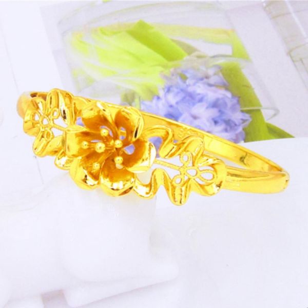 flower shaped women bangle bracelet fashion for girl solid 18k yellow gold filled classic wedding party birthday gift can open, Black
flower shaped women bangle bracelet fashion for girl solid 18k yellow gold filled classic wedding party birthday gift can open, Black