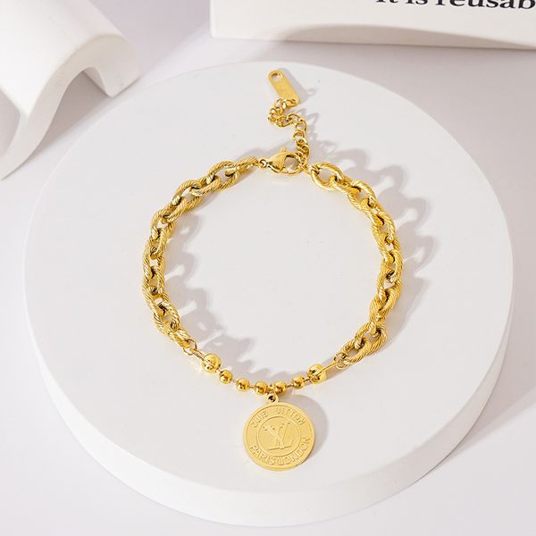 Alphabet titanium steel bracelet women's coin pendant thick chain bracelet simple bracelet student accessories hand accessories
Alphabet titanium steel bracelet women's coin pendant thick chain bracelet simple bracelet student accessories hand accessories
