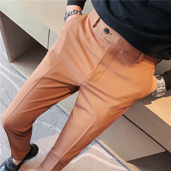 men's pants british style pantalon homme fashion 2023 simple slim fit business formal wear stretched office trousers men clothing 23030, Black
men's pants british style pantalon homme fashion 2023 simple slim fit business formal wear stretched office trousers men clothing 23030, Black