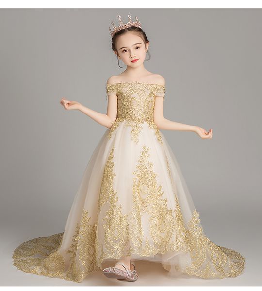 christening dresses off shoulder girl wedding dress golden sequin lace kids party first communion gown kids baptism pageant gown flower girl, White
christening dresses off shoulder girl wedding dress golden sequin lace kids party first communion gown kids baptism pageant gown flower girl, White