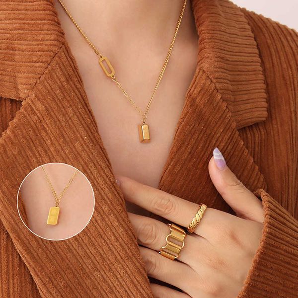 pendant necklaces fashion gold color double sided pendant necklace for women titanium steel clavicle chain choker jewelry collares para muje, Silver
pendant necklaces fashion gold color double sided pendant necklace for women titanium steel clavicle chain choker jewelry collares para muje, Silver