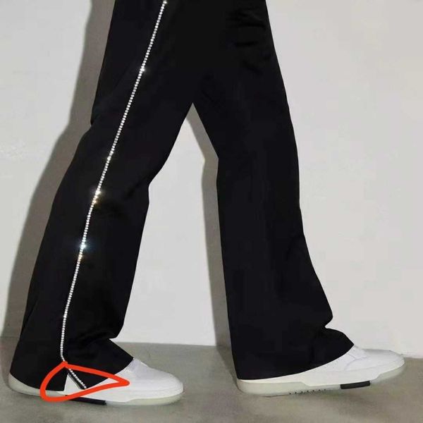 pants ammri style worsted wool rhinestone embedded crystal tube loose speaker casual men's trousers fashion designer brand niche ins ce, Black
pants ammri style worsted wool rhinestone embedded crystal tube loose speaker casual men's trousers fashion designer brand niche ins ce, Black